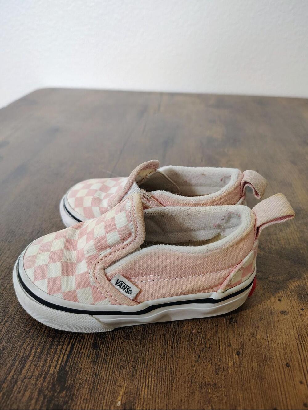 Vans Pink Checkered Board Girls Sz 4 751505 Canvas - Picture 3 of 6